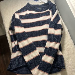 Rue 21 blue, white, and pink cozy sweater.